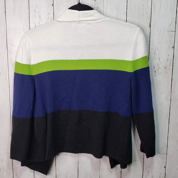 Liz Claiborne Striped Cardigan Sweater Size Medium - Picture 3 of 5
